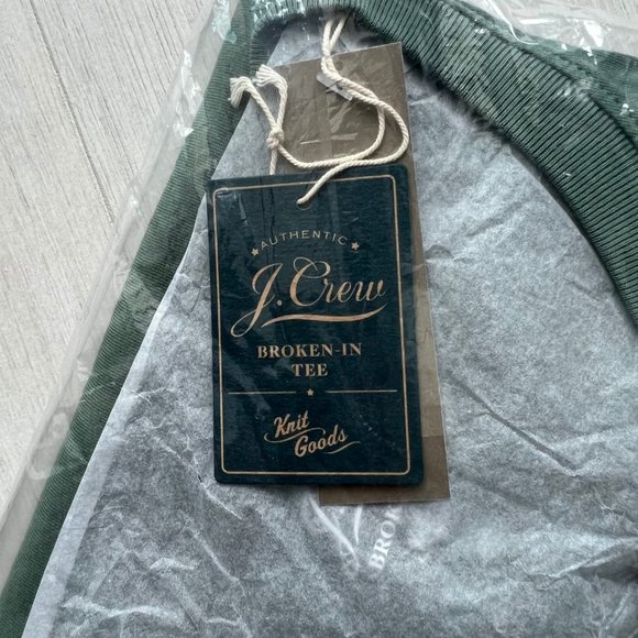 J CREW Broken-in Henley Sz XL Topiary Green NWT Mens Cotton - Picture 4 of 4